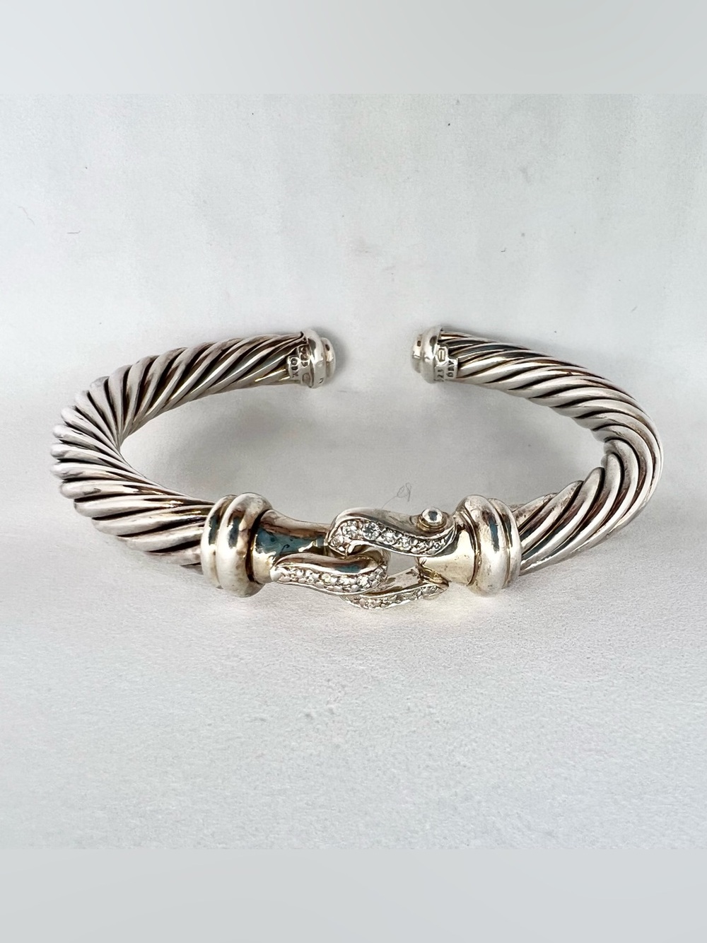 David Yurman 7mm Buckle Bracelet With Diamonds
